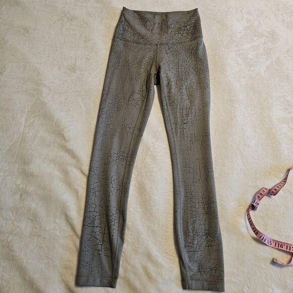 Lululemon Wunder Train High-Rise Tight 25" Size 2 Crackle Print Everlux Gray - Picture 6 of 10